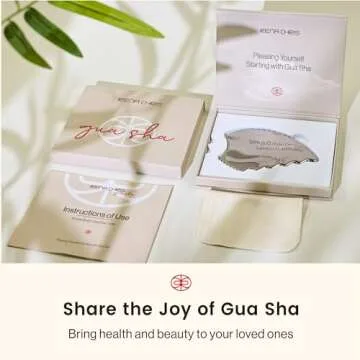 Rena Chris Gua Sha Facial Tools, Stainless Steel Guasha, Manual Massage Sticks for Jawline Sculpting and Puffiness Reducing, Facial Massage Tool, Skin Care Massager (Pear-Shaped)