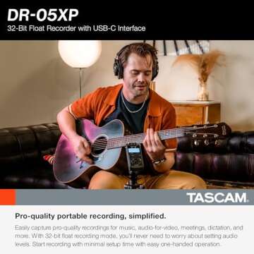 TASCAM DR-05XP 32-Bit Float Portable Handheld Field Recorder and USB-C Audio Interface — Digital S...