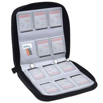 Eco-Fused Memory Card Case - Fits up to 44x SD, SDHC, Micro SD, Mini SD and 4X CF - Holder with 44 Slots