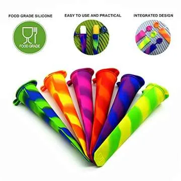 Helpcook Popsicle Molds - Silicone Ice Pop Maker, Drip Free and BPA Free