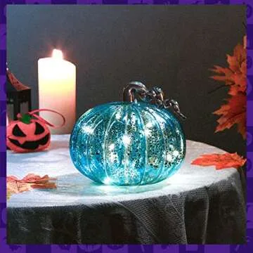 Light Up Your Fall with Newtay Glass Pumpkin Decoration