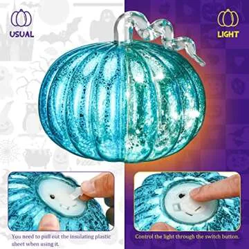 Light Up Your Fall with Newtay Glass Pumpkin Decoration
