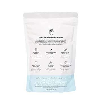 Clean Mama Laundry Super Powder Detergent – Extra Strength Natural Laundry Detergent for Sensitive...