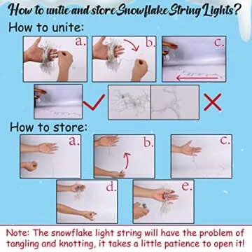 2 Packs 100 LED Christmas Snowflake String Lights Hanging Decorations - Winter Wonderland Lighted Decor for Holiday Xmas Indoor Outdoor Party Supplies (42.6ft,Batteries Not Included)