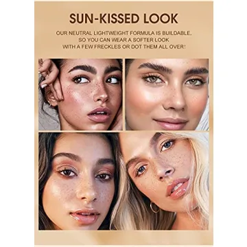 Freckle Pen 4 Colors Available, Natural Lifelike Freckle Makeup Pen, Waterproof Long Lasting Quick Dry - Light Brown, Natural Coffee, Chestnut, Dark Brown