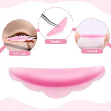 Hicarer 48 Pieces Lash Lift Rods Silicone Eyelash Pads Raise Eyelashes Perming Curler Rods (Small, M...