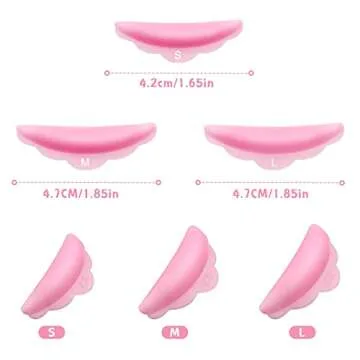 Hicarer 48 Pieces Lash Lift Rods Silicone Eyelash Pads Raise Eyelashes Perming Curler Rods (Small, Medium, Large), Silicone Lash Lift Shields for Eye Supplies Makeup Tool(Pink)