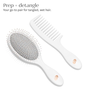 Premium T3 Detangle Duo Brush & Comb Set for All Hair Types