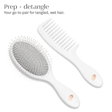 Premium T3 Detangle Duo Brush & Comb Set for All Hair Types