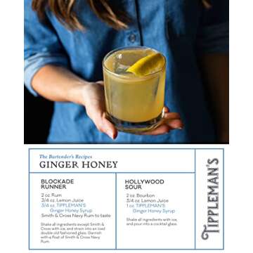Tippleman's Ginger Honey Syrup - Craft Cocktail Mixer - All Natural Complex Syrup for Cocktails and ...