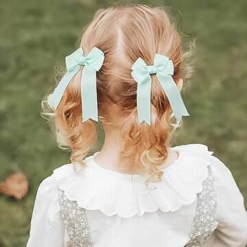 Yxiang Ponytail Bow Hair Ties with Bows, 40 Pack - Includes 20 Colors - Soft & Light Weight - Classic Bow Pattern - Perfect for Girls, School Kids, and Toddlers - Wide Application