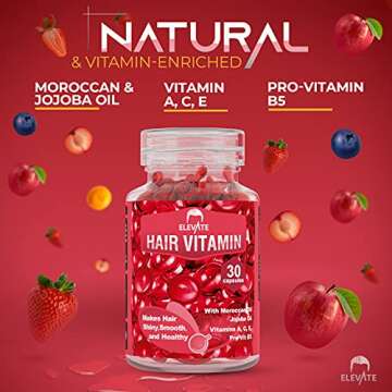 ELEVATE Hair Treatment Serum Oil Capsules - Conditioning Repair & Moisturizing Formula with Argan Jo...