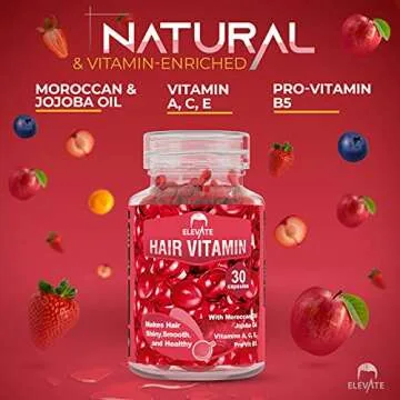 ELEVATE Hair Treatment Serum Oil Capsules - Conditioning Repair & Moisturizing Formula with Argan Jo...