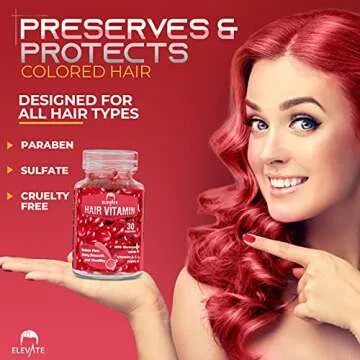ELEVATE Hair Treatment Serum Oil Capsules - Conditioning Repair & Moisturizing Formula with Argan Jojoba Oils Vitamins A C E Pro Vitamin B5 Healthier Smooth Silky Thicker for Softness Shine