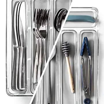 BINO 5-Slot Silverware Organizer - Durable Kitchen Tray