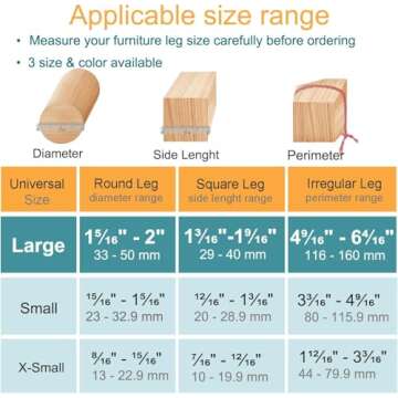 32 Pcs Chair Leg Protectors for Hardwood Floors, Silicone Felt Furniture Leg Cover Pad for Protectin...