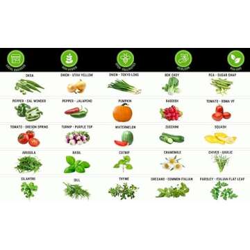 50 Vegetable & Herb Seeds Variety Pack - 25,000 Seeds - Long-Term Storage - Non-GMO Heirloom Open-Pollinated Gardening Seeds for Planting Vegetables & Herbs - Waterproof Packaging - U.S. Grown
