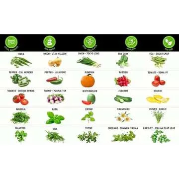 50 Vegetable & Herb Seeds Variety Pack - 25,000 Seeds - Long-Term Storage - Non-GMO Heirloom Open-Pollinated Gardening Seeds for Planting Vegetables & Herbs - Waterproof Packaging - U.S. Grown