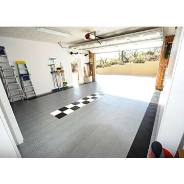 Big Floors GarageTrac Diamond, Interlocking Non-Slip Garage Flooring Tile, Durable, Modular, Heavy-D...