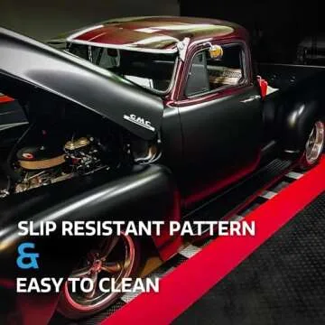 Big Floors GarageTrac Diamond, Interlocking Non-Slip Garage Flooring Tile, Durable, Modular, Heavy-Duty Copolymer, Easy Install (48 Pack), Black