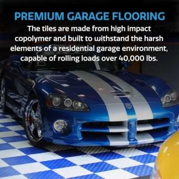 Big Floors GarageTrac Diamond, Interlocking Non-Slip Garage Flooring Tile, Durable, Modular, Heavy-Duty Copolymer, Easy Install (48 Pack), Black
