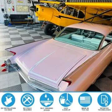 Big Floors GarageTrac Diamond, Interlocking Non-Slip Garage Flooring Tile, Durable, Modular, Heavy-Duty Copolymer, Easy Install (48 Pack), Black