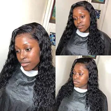 Brazilian Water Wave Frontal Wig Glueless Lace Front Wigs with Baby Hair 9A Brazilian Remy Curly Front Lace Wig Water Wave Virgin Hair Wig Lace Frontal Wigs Water Curly Human Hair Wet Wavy Hair Wigs