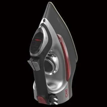 Steam Iron for Clothes with 8’ Retractable Cord, 1700 Watts, 3-Way Auto Shutoff, 400+ Holes, Professional Grade, Electronic Temperature Control, Titanium Infused Ceramic Soleplate (DISCONTINUED)