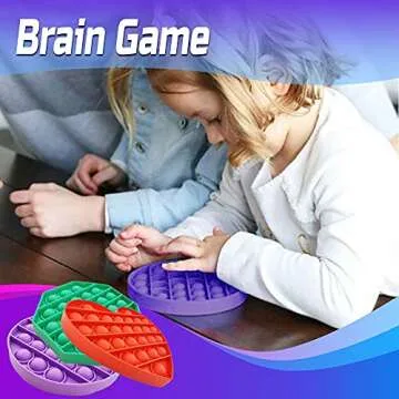 ellostar Push Pop Bubble Sensory Fidget Toys Pop Stress Reliever Silicone Squeeze Toy Tactile Logic Game, Great for Kids and Adults (Red Heart)