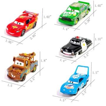 MYJJTYS Movie Car McQueen and His Friends Metal Die Casting Toy Car 1:55 Car Toy for Age 3+ (5 Pack)