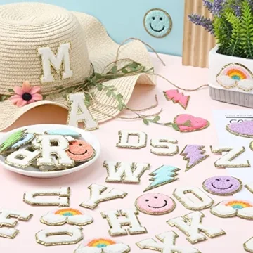 Geosar 54 Pcs Chenille Glitter Patches for Kids & Crafts