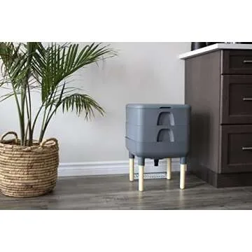 FCMP Outdoor - The Essential Living Composter, 2-Tray Worm Vermicomposter Bin (HF-LC4000v2-GRY) Grey