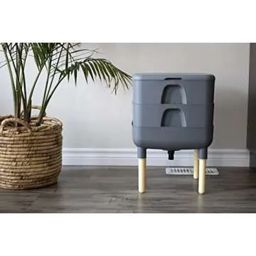 FCMP Outdoor - The Essential Living Composter, 2-Tray Worm Vermicomposter Bin (HF-LC4000v2-GRY) Grey