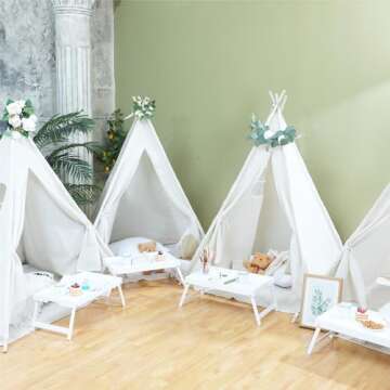 Soaoo Bamboo Bed Tray Table for Meals or Laptops (6 Pcs)