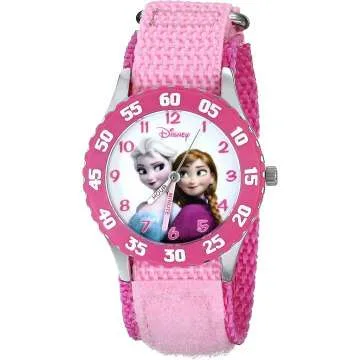 Disney Frozen Kids' Bezel Stainless Steel Time Teacher Watch – Fun & Functional