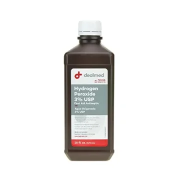 Dealmed Hydrogen Peroxide 3% USP – 16 fl. oz. USA Made Hydrogen Peroxide Cleaner, Hydrogen Peroxid...