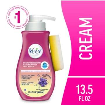 Hair Removal Cream - Veet Legs & Body In Shower Cream Hair Remover, Sensitive Formula with Aloe Vera...