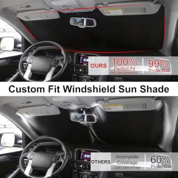 Windshield Sun Shade Custom Fit for 2024 Mazda CX90 CX-90 Accessories Foldable Sunshade Sun Blocker Protect Car from Sun Rays & Heat Damage Keep Car Cooler