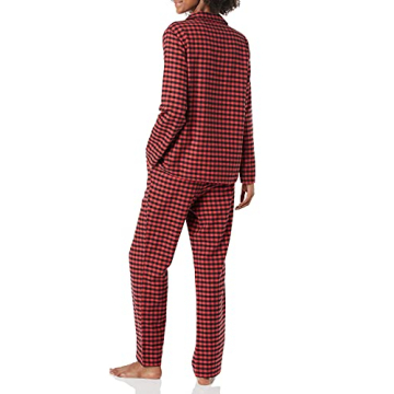 Amazon Essentials Women's Flannel Long-Sleeve Button Front Pajama Set - Cozy and Comfortable Sleepwe...