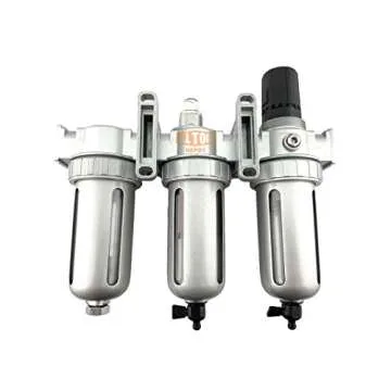 1/2" NPT MID FLOW Filter Regulator Coalescing Desiccant Dryer System For Compressed Air Lines, Poly Bowls, Great For Paint Spray And Plasma Cutter (MANUAL DRAIN)