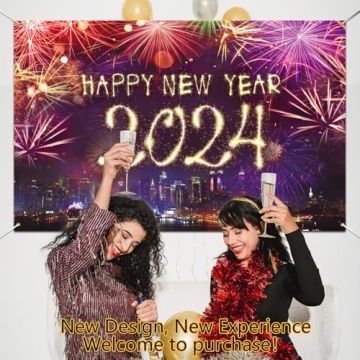 Colorful New Years Backdrop for 2024 Celebrations