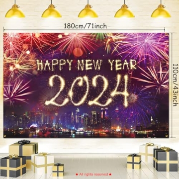 Colorful New Years Backdrop for 2024 Celebrations