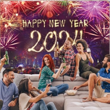 Colorful New Years Backdrop for 2024 Celebrations
