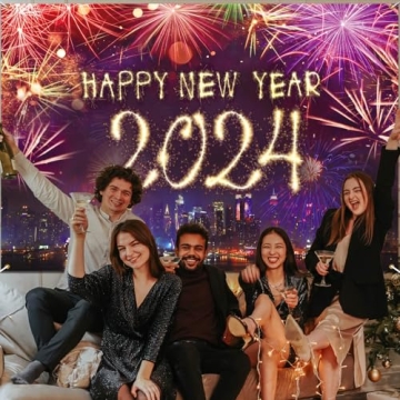 Colorful New Years Backdrop for 2024 Celebrations