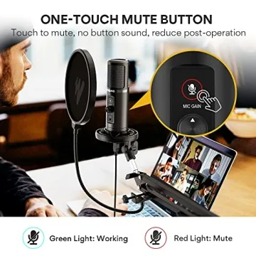 MAONO USB Microphone for PC with Mute and Gain Control