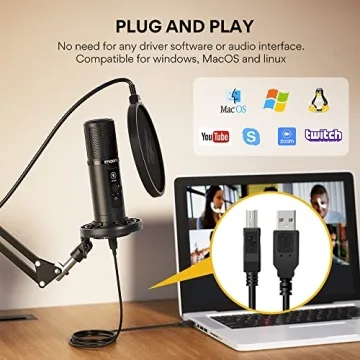 MAONO USB Microphone for PC with Mute and Gain Control
