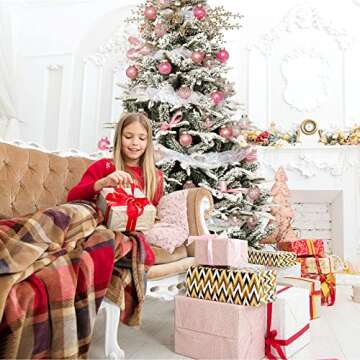 Pink Christmas Ball Ornaments, 30ct 2.36 Inch Shatterproof Clear Plastic Ornaments for Holiday Wedding Party Gift Decoration