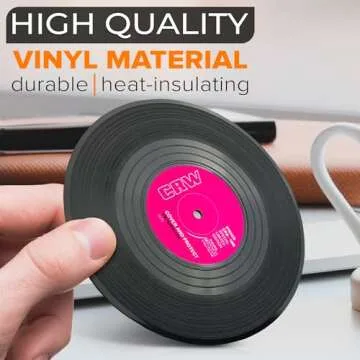 6 Vinyl Record Coasters Retro Coffee Table Protection