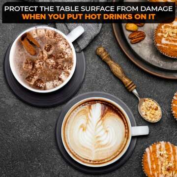 6 Vinyl Record Coasters Retro Coffee Table Protection