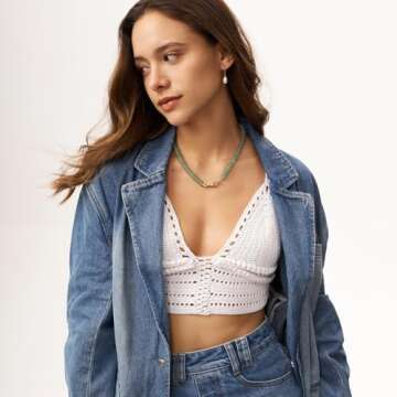 Green Aventurine Gemstone Beaded Choker Necklace for Women 14K Gold Bow Birthstone Beads Chokers